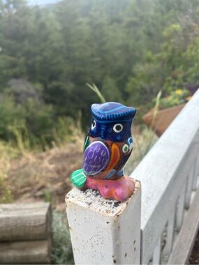 Cute Vibrant color Whimsical Owl Figurine